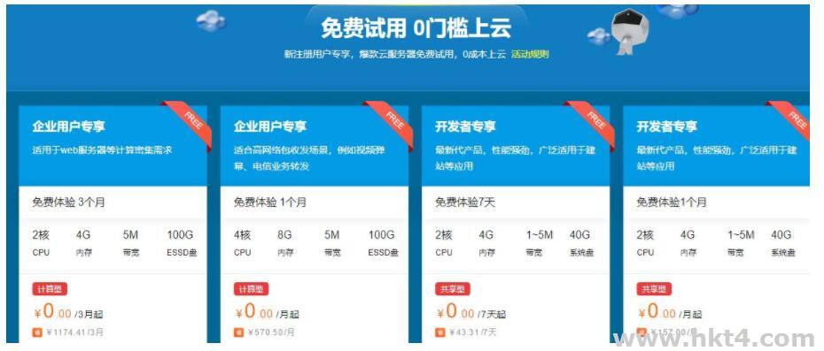 香港云服務器申請試用
