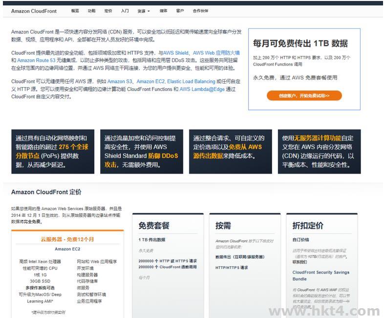 亞馬遜CDN免費測試